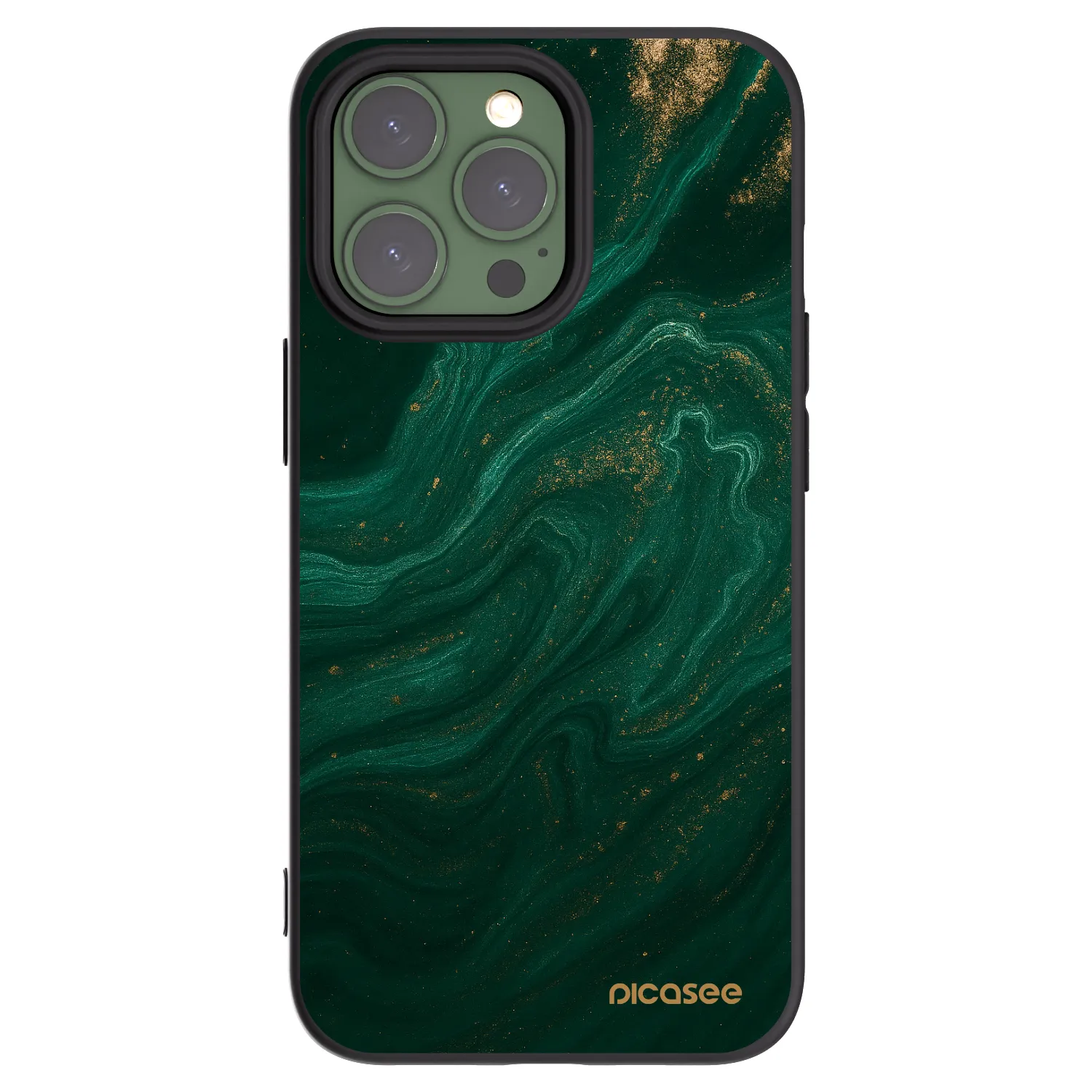 Picasee Μαύρη θήκη σιλικόνης για Apple iPhone 13 Pro - Green