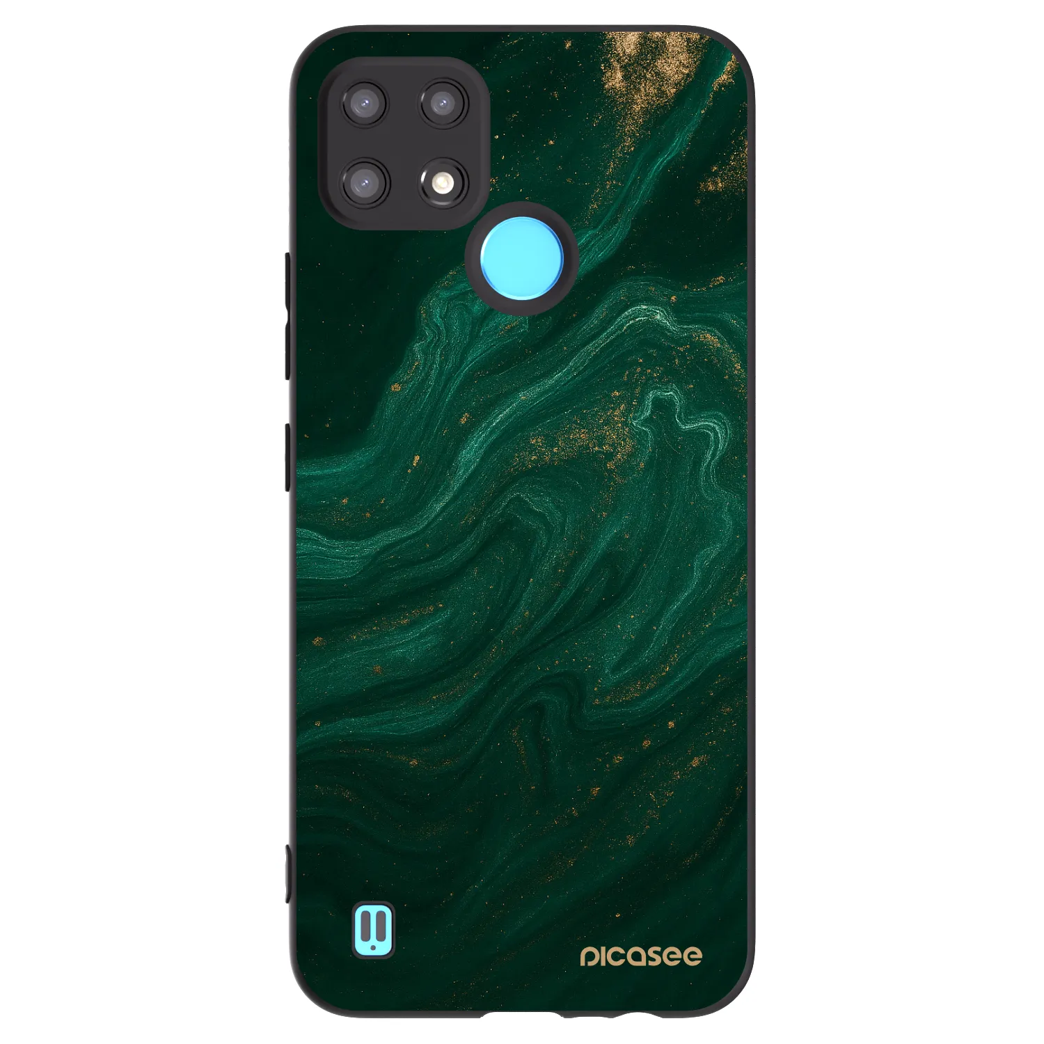 Picasee Μαύρη θήκη σιλικόνης για Realme C21 - Green