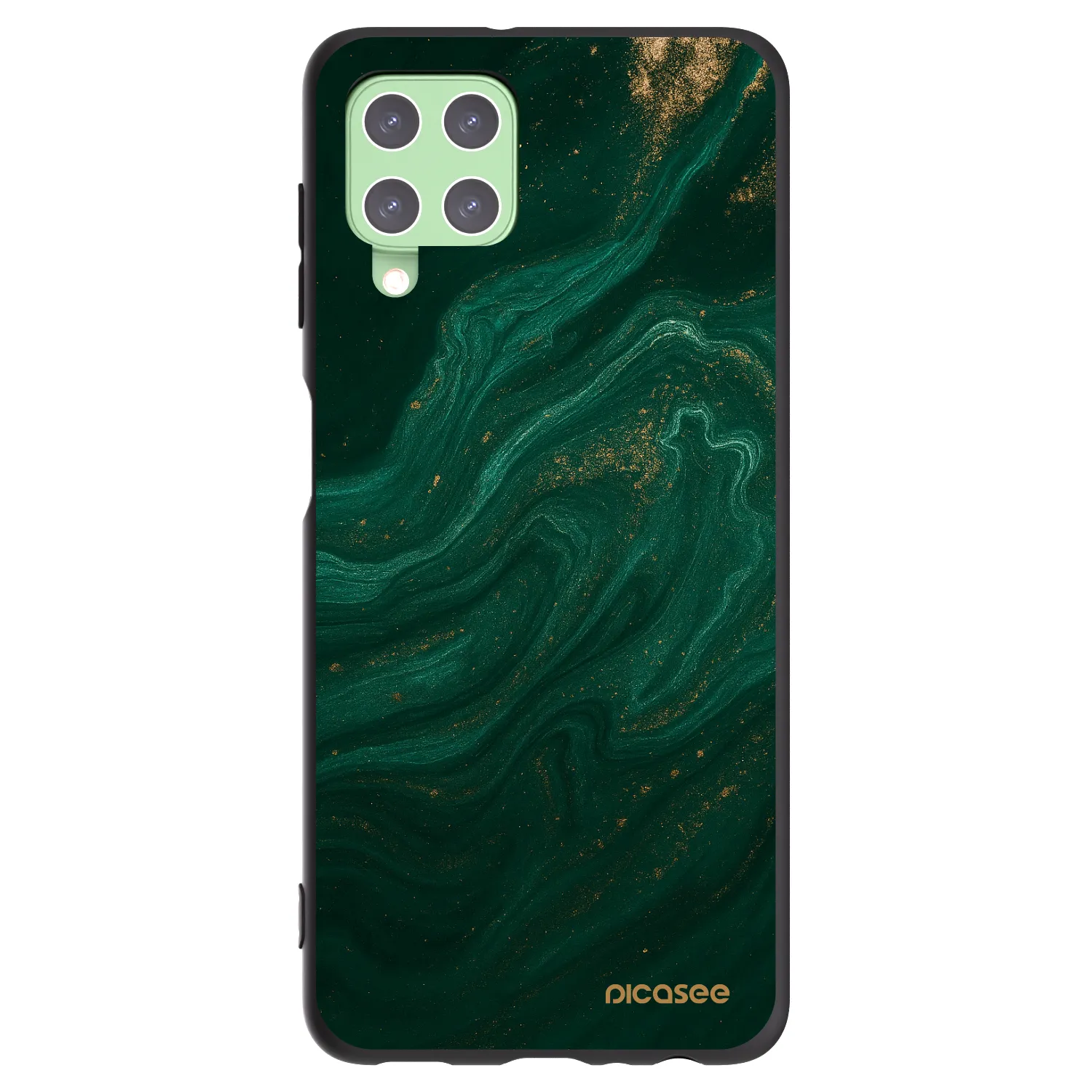Picasee Μαύρη θήκη σιλικόνης για Samsung Galaxy A22 A225F 4G - Green