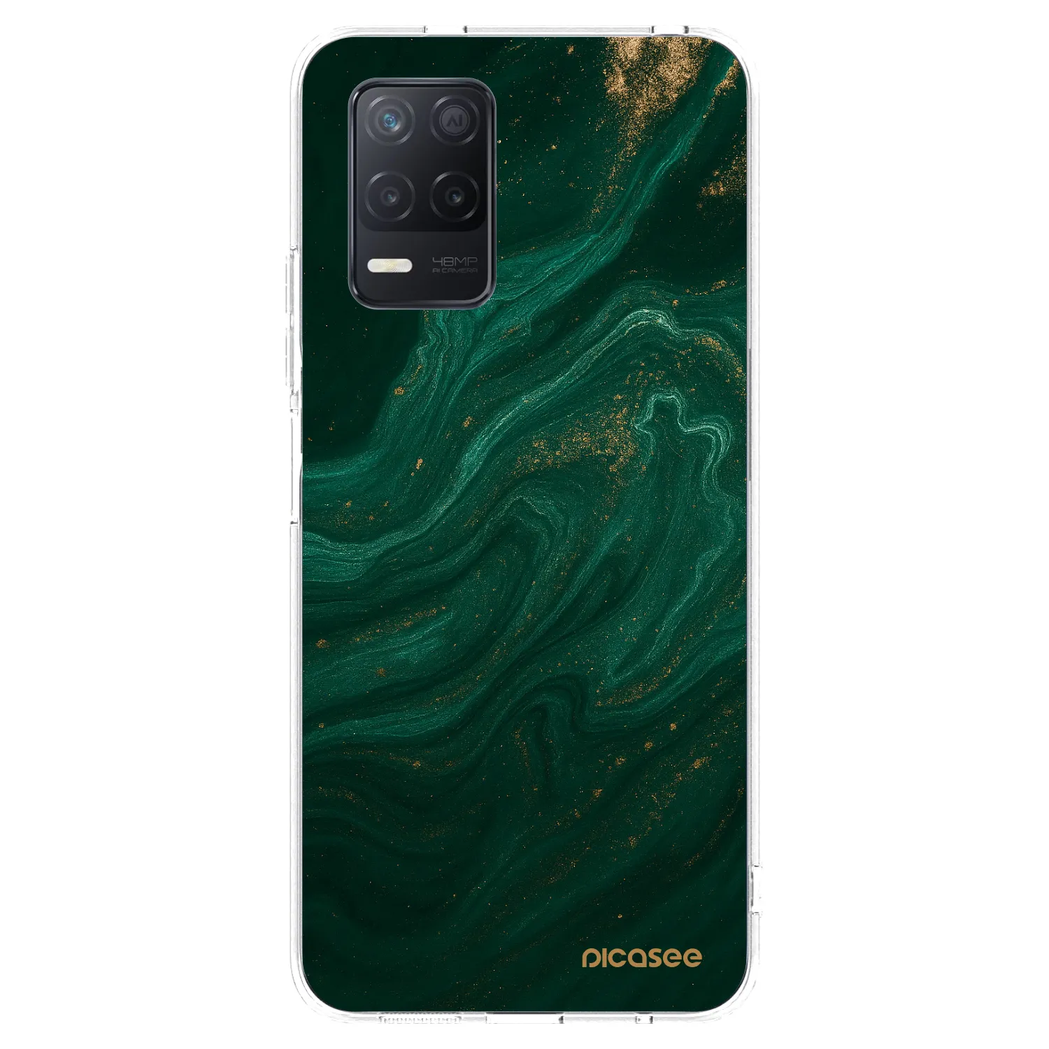 Picasee διαφανής θήκη σιλικόνης Realme 8 5G - Green