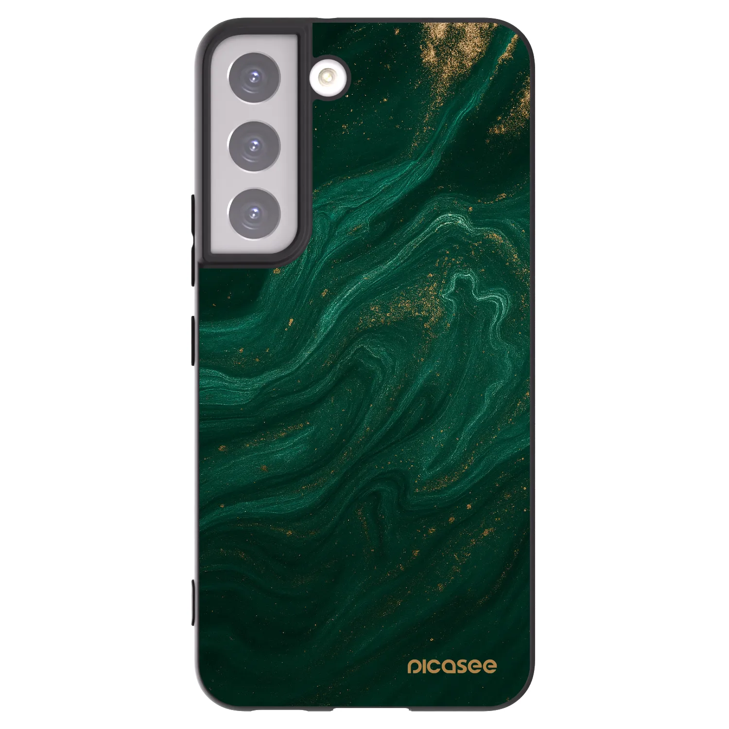 Picasee Μαύρη θήκη σιλικόνης για Samsung Galaxy S22 5G - Green