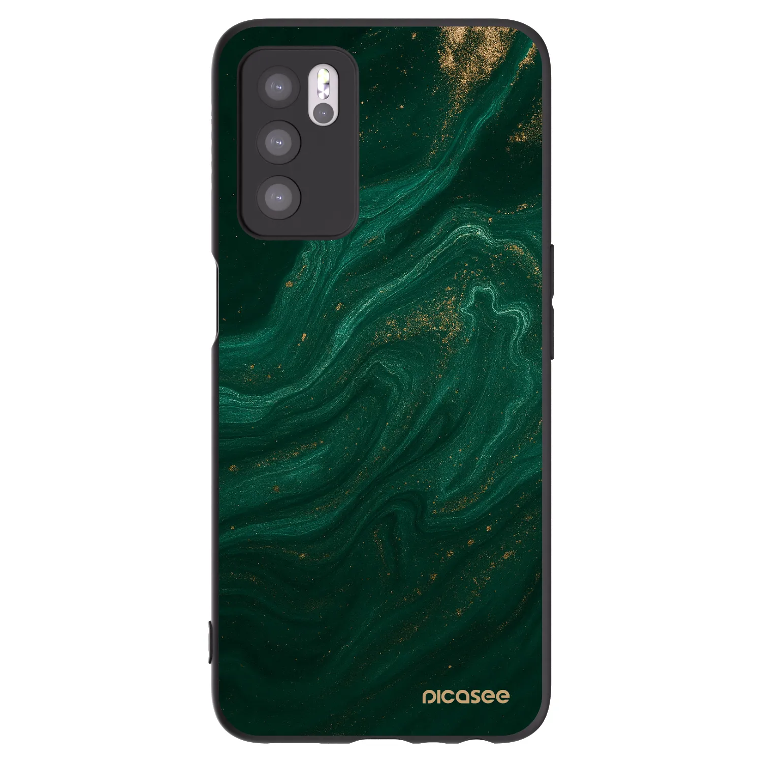 Picasee Μαύρη θήκη σιλικόνης για OPPO A16 - Green