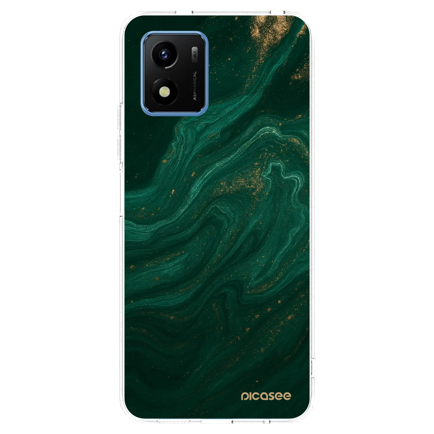 Picasee διαφανής θήκη σιλικόνης Vivo Y01 - Green