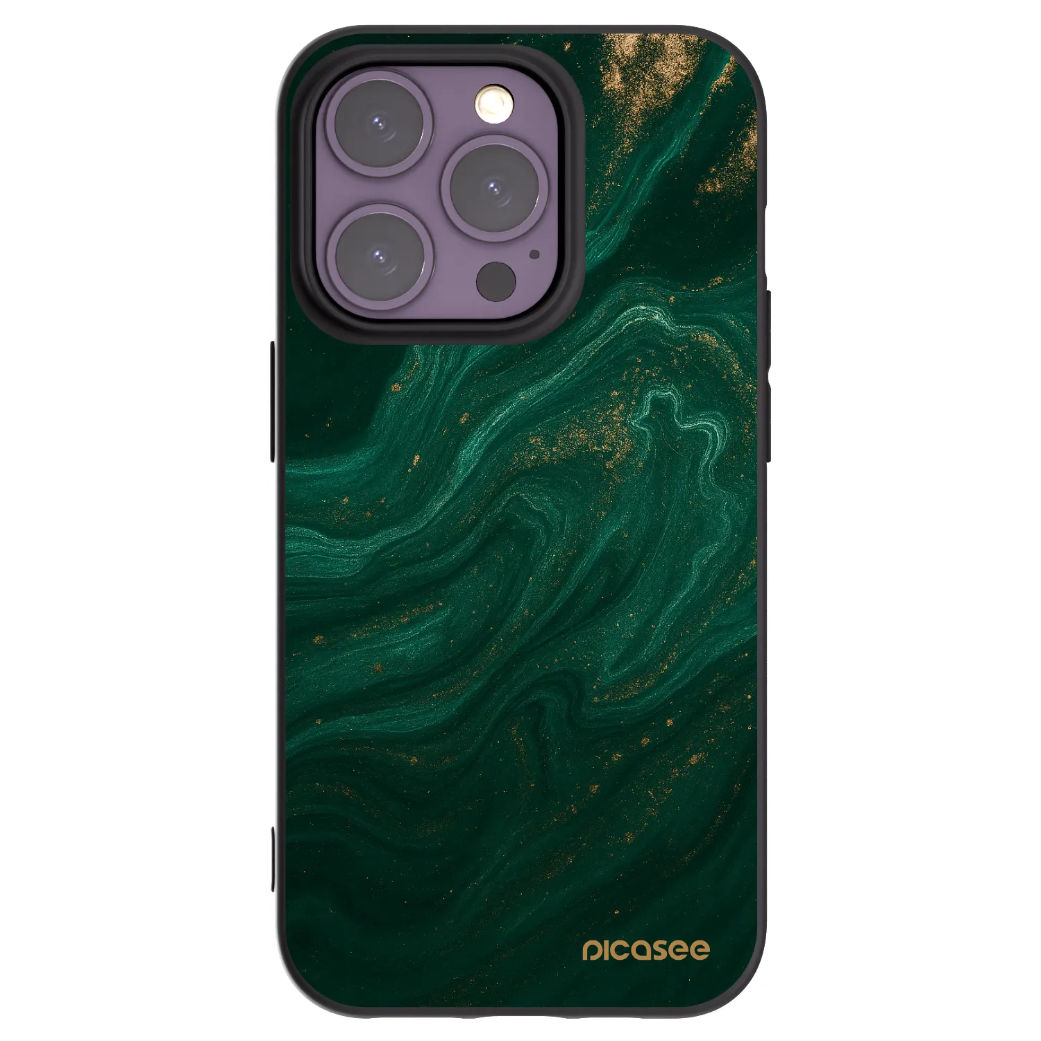 Picasee Μαύρη θήκη σιλικόνης για Apple iPhone 14 Pro - Green
