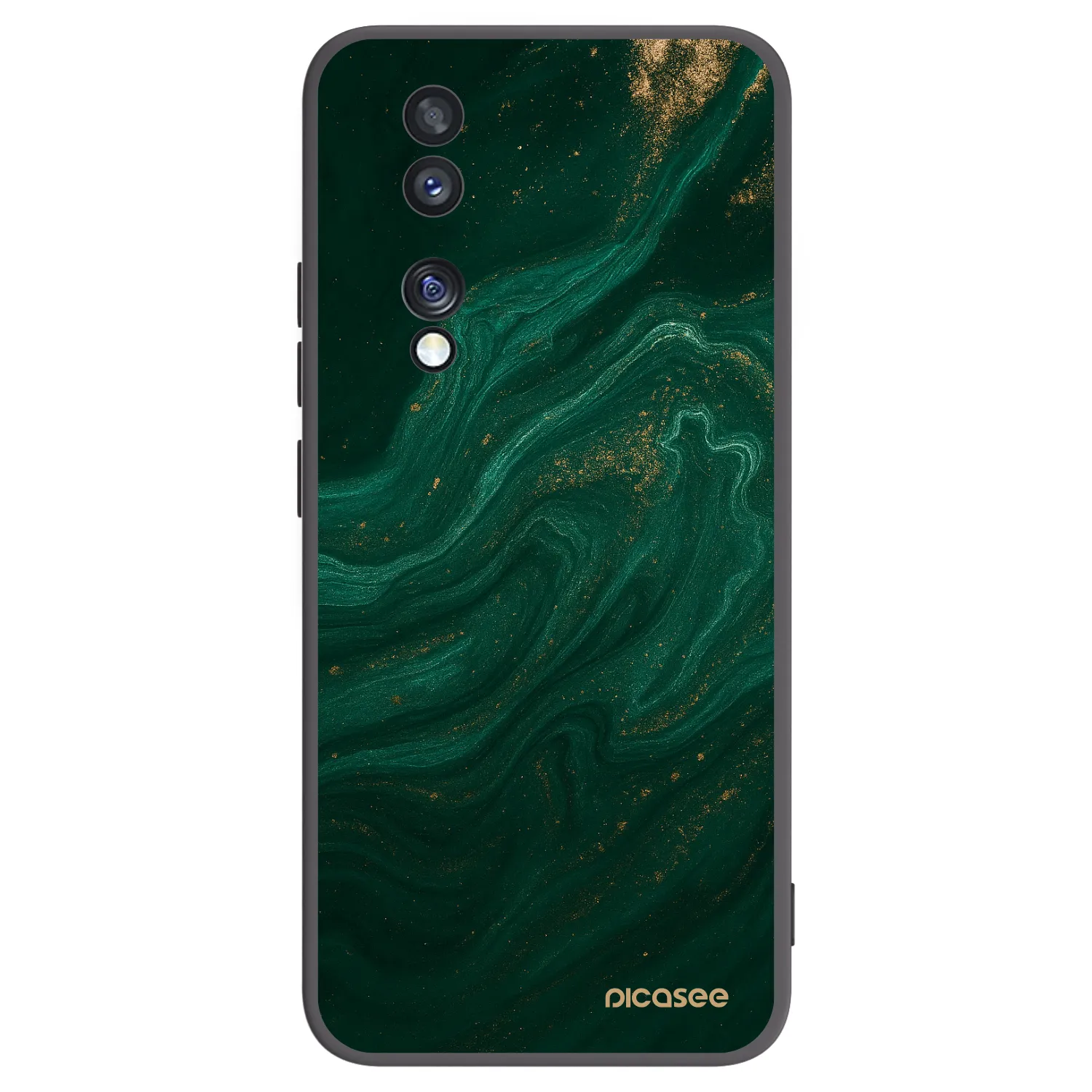 Picasee Μαύρη θήκη σιλικόνης για Honor 70 - Green