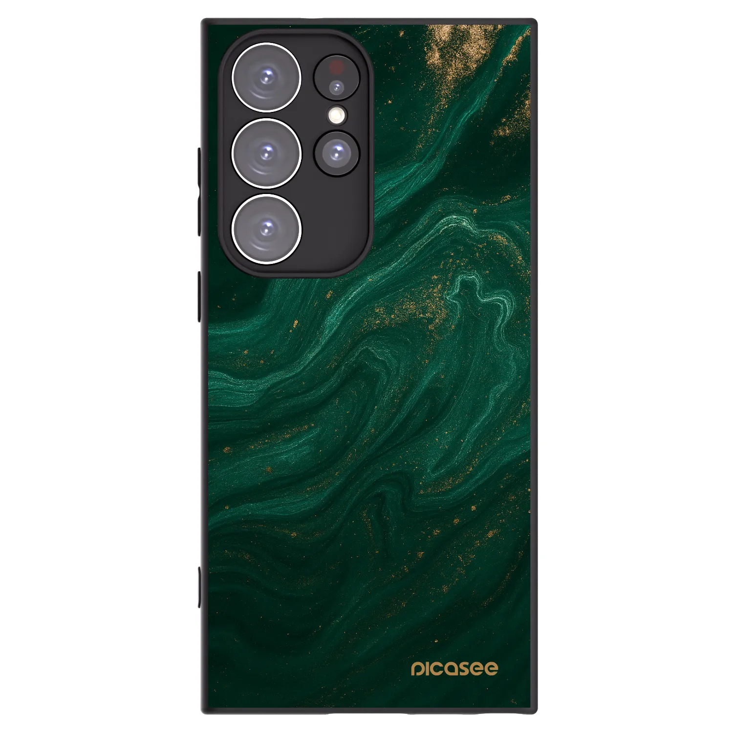 Picasee Μαύρη θήκη σιλικόνης για Samsung Galaxy S23 Ultra 5G - Green