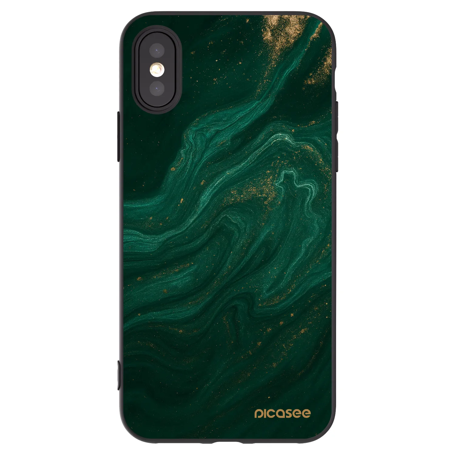 Picasee Μαύρη θήκη σιλικόνης για Apple iPhone X/XS - Green