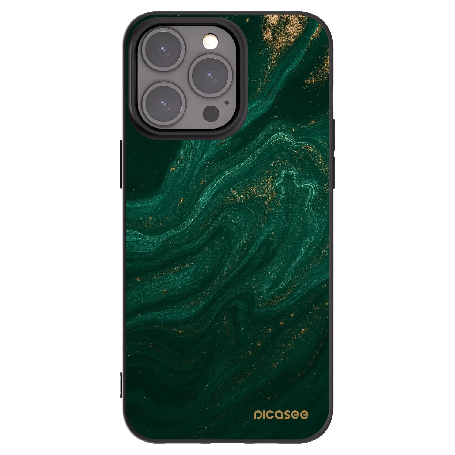Picasee Μαύρη θήκη σιλικόνης για Apple iPhone 15 Pro Max - Green