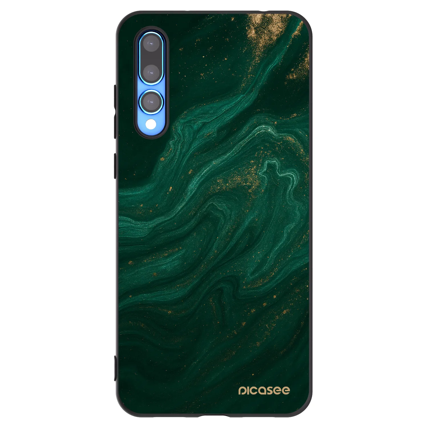 Picasee Μαύρη θήκη σιλικόνης για Huawei P20 Pro - Green