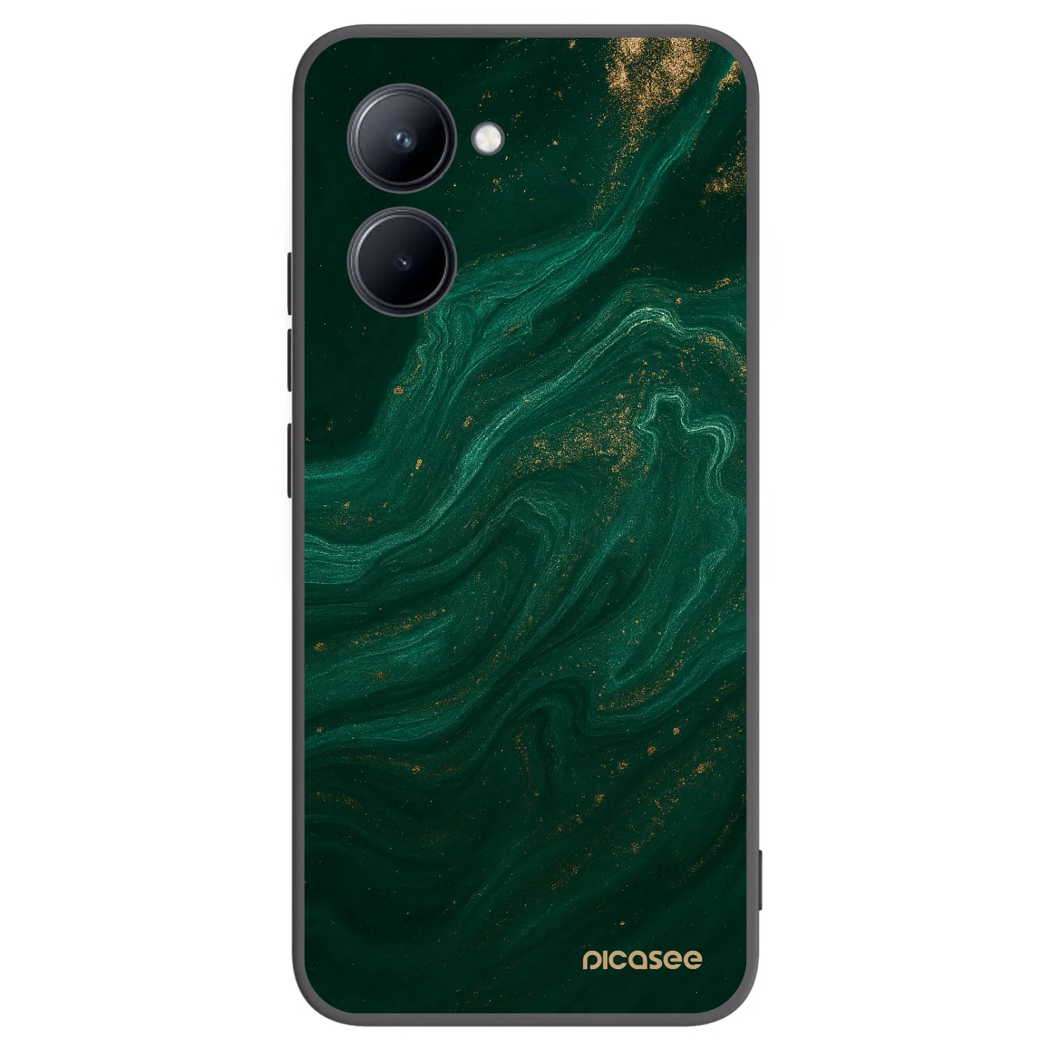 Picasee Μαύρη θήκη σιλικόνης για Realme C33 (2023) - Green