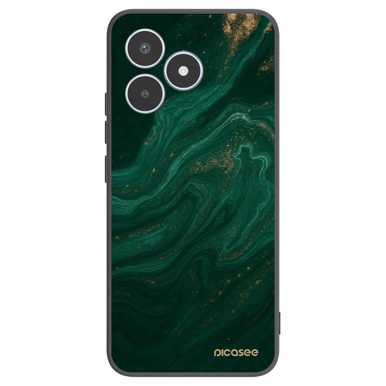 Picasee Μαύρη θήκη σιλικόνης για Realme C53 - Green