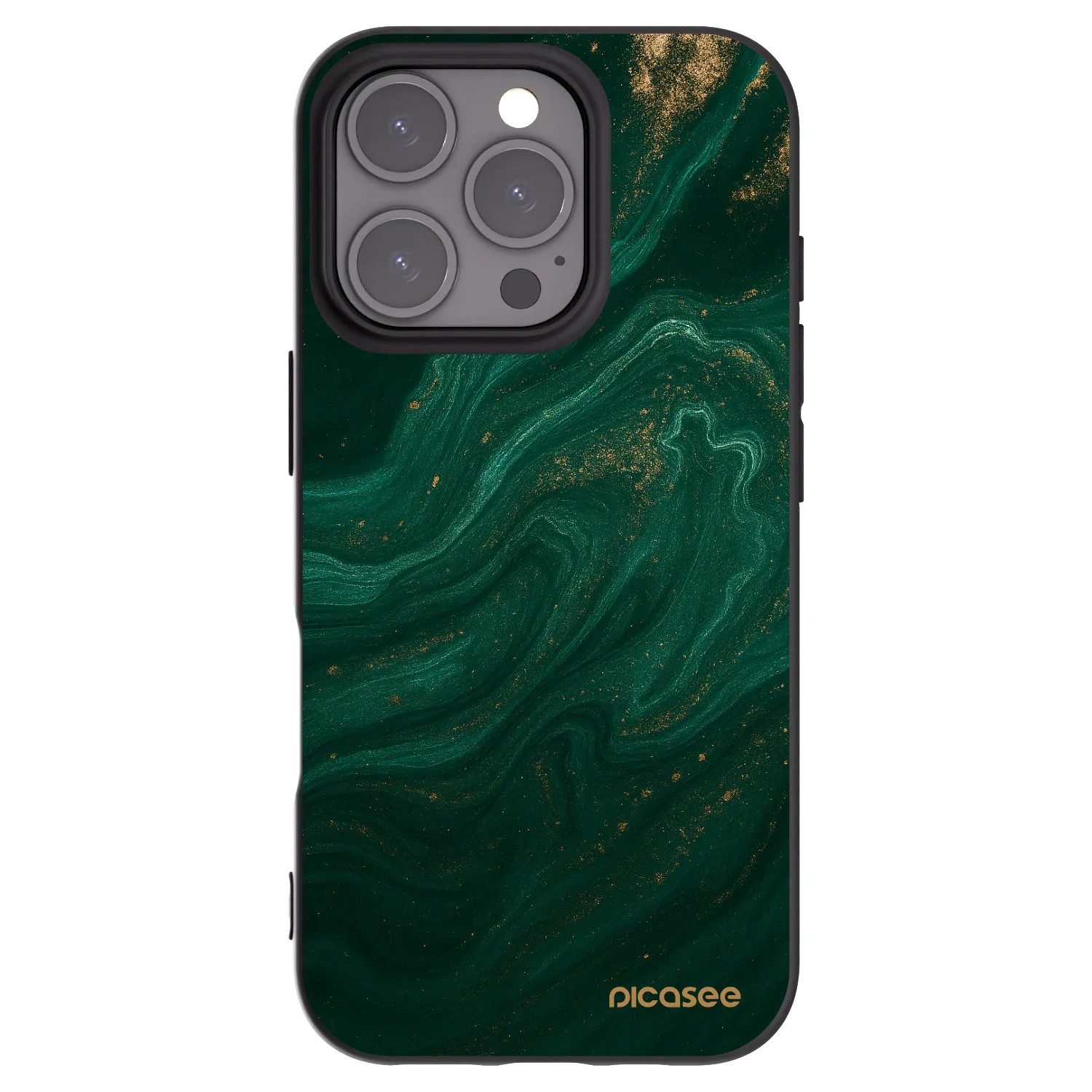 Picasee Μαύρη θήκη σιλικόνης για Apple iPhone 16 Pro - Green