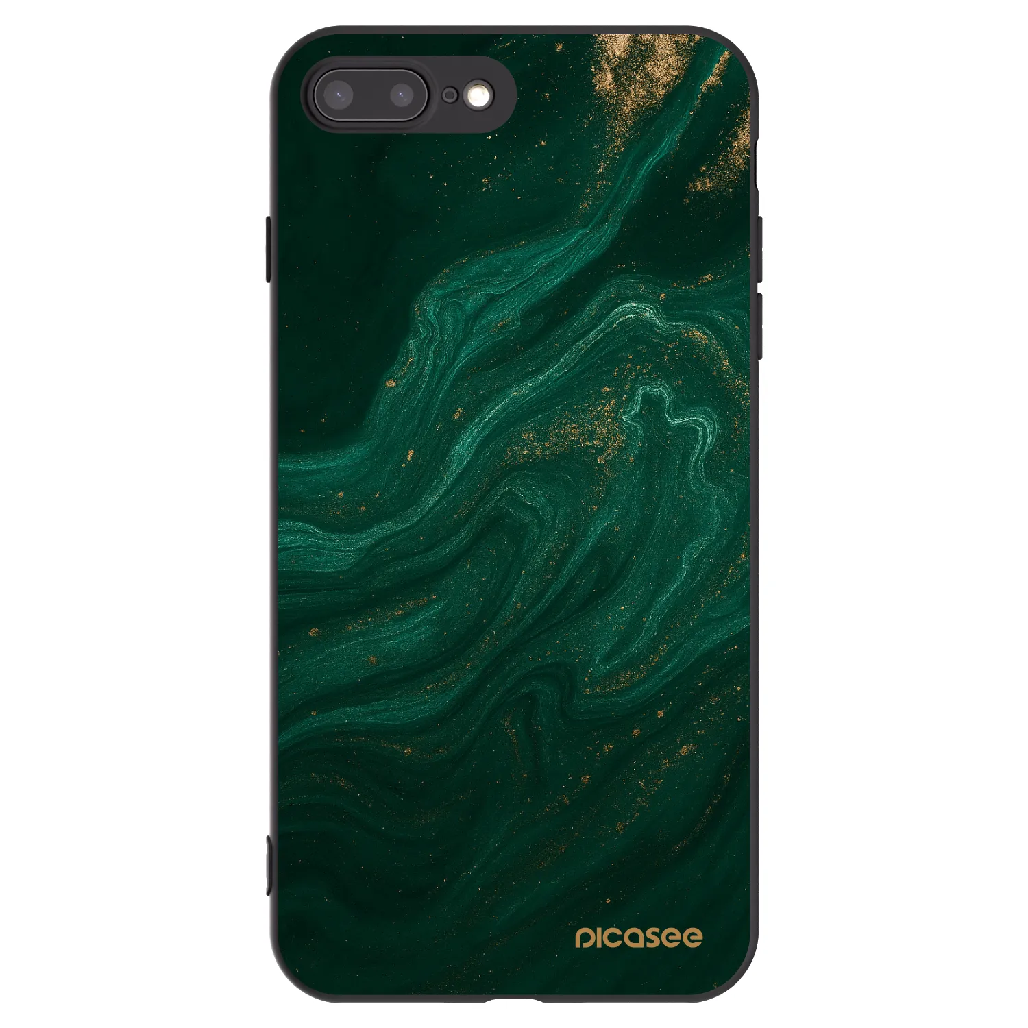 Picasee Μαύρη θήκη σιλικόνης για Apple iPhone 7 Plus - Green