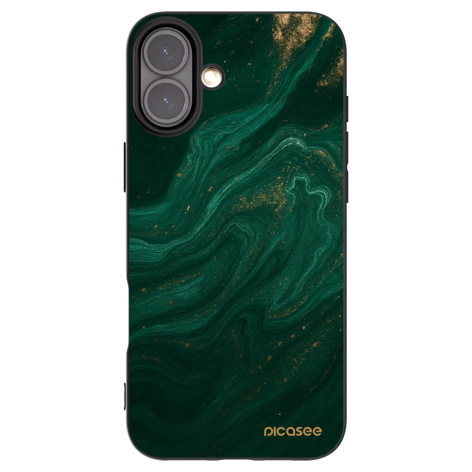 Picasee Μαύρη θήκη σιλικόνης για Apple iPhone 16 Plus - Green