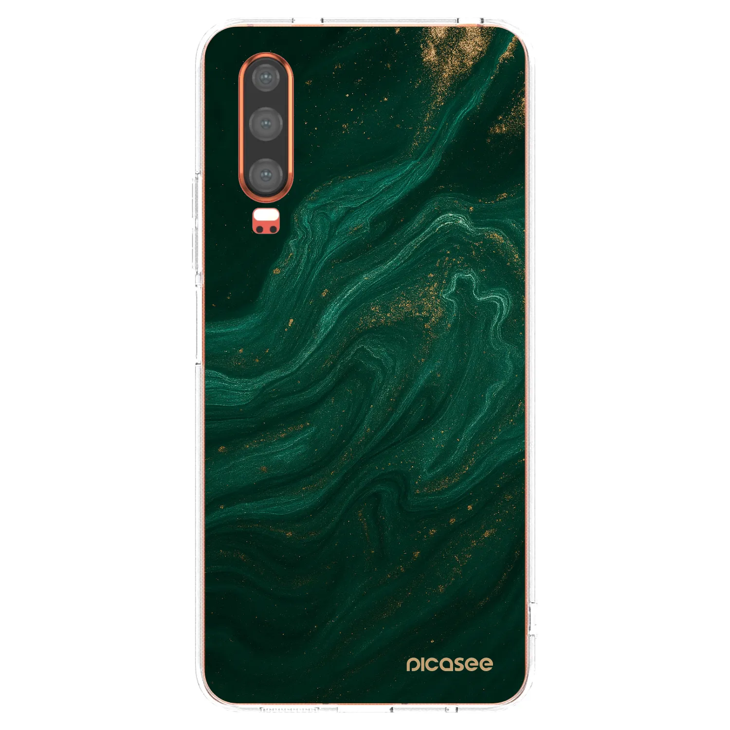 Picasee διαφανής θήκη σιλικόνης Huawei P30 - Green