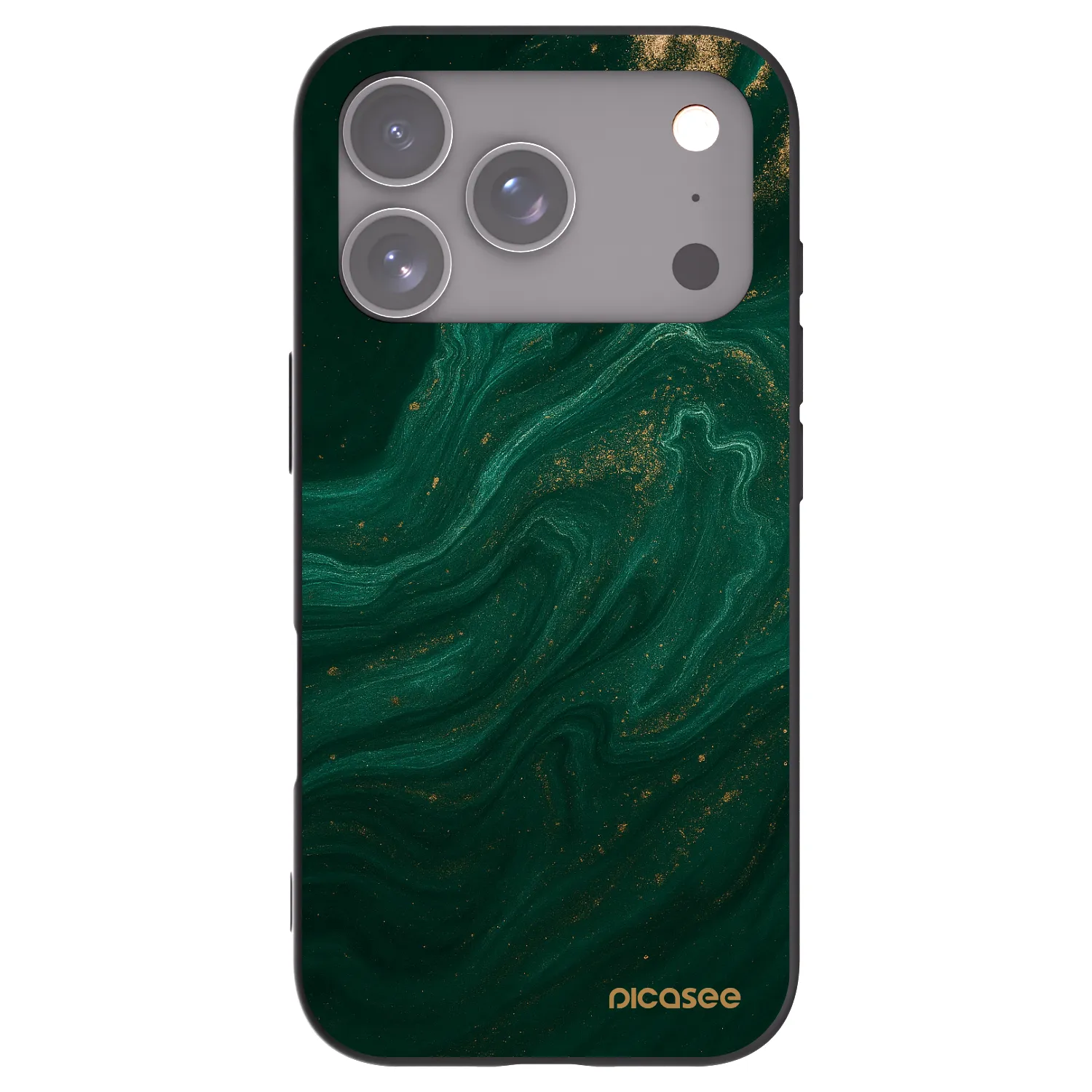 Picasee Μαύρη θήκη σιλικόνης για Apple iPhone 17 Pro - Green