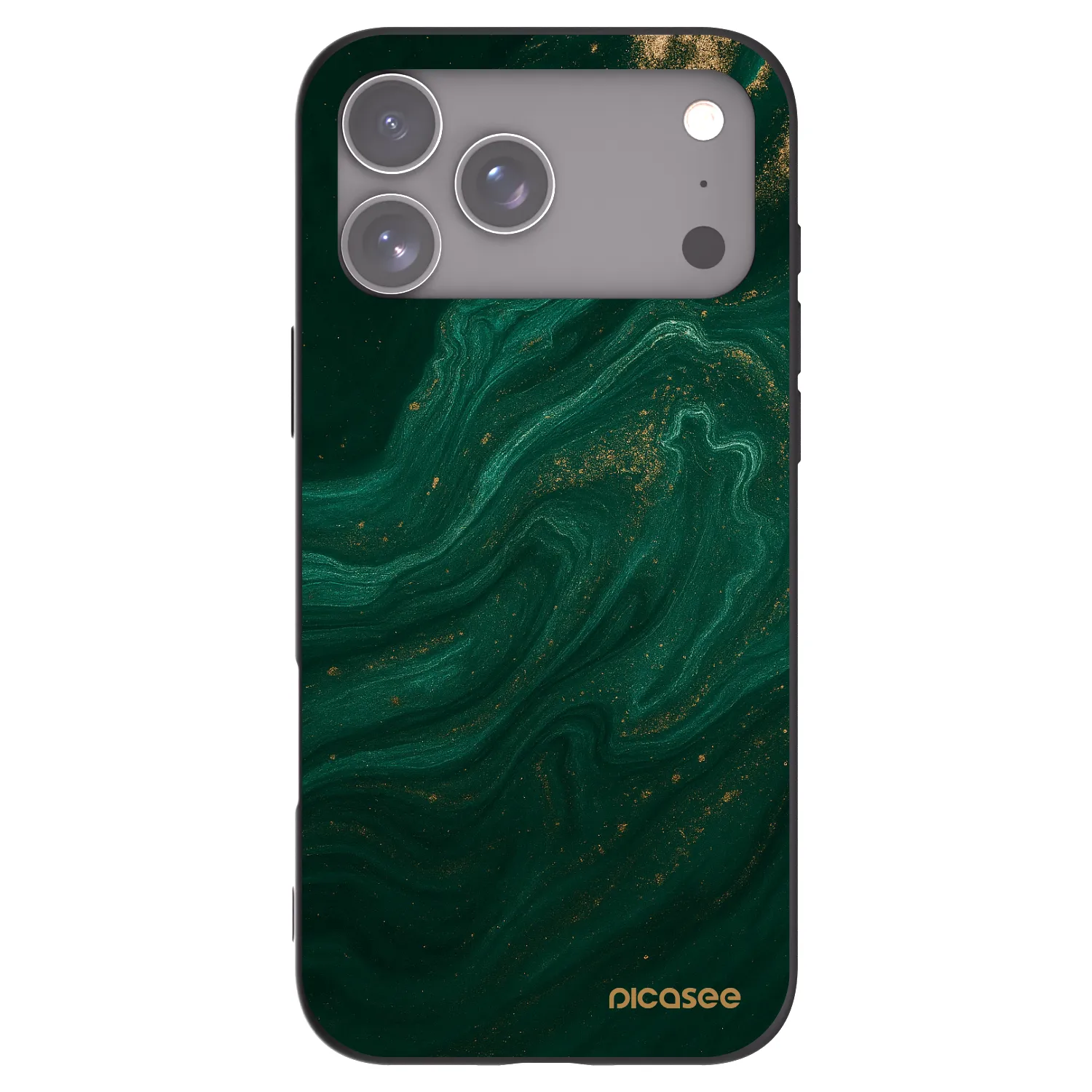 Picasee Μαύρη θήκη σιλικόνης για Apple iPhone 17 Pro Max - Green