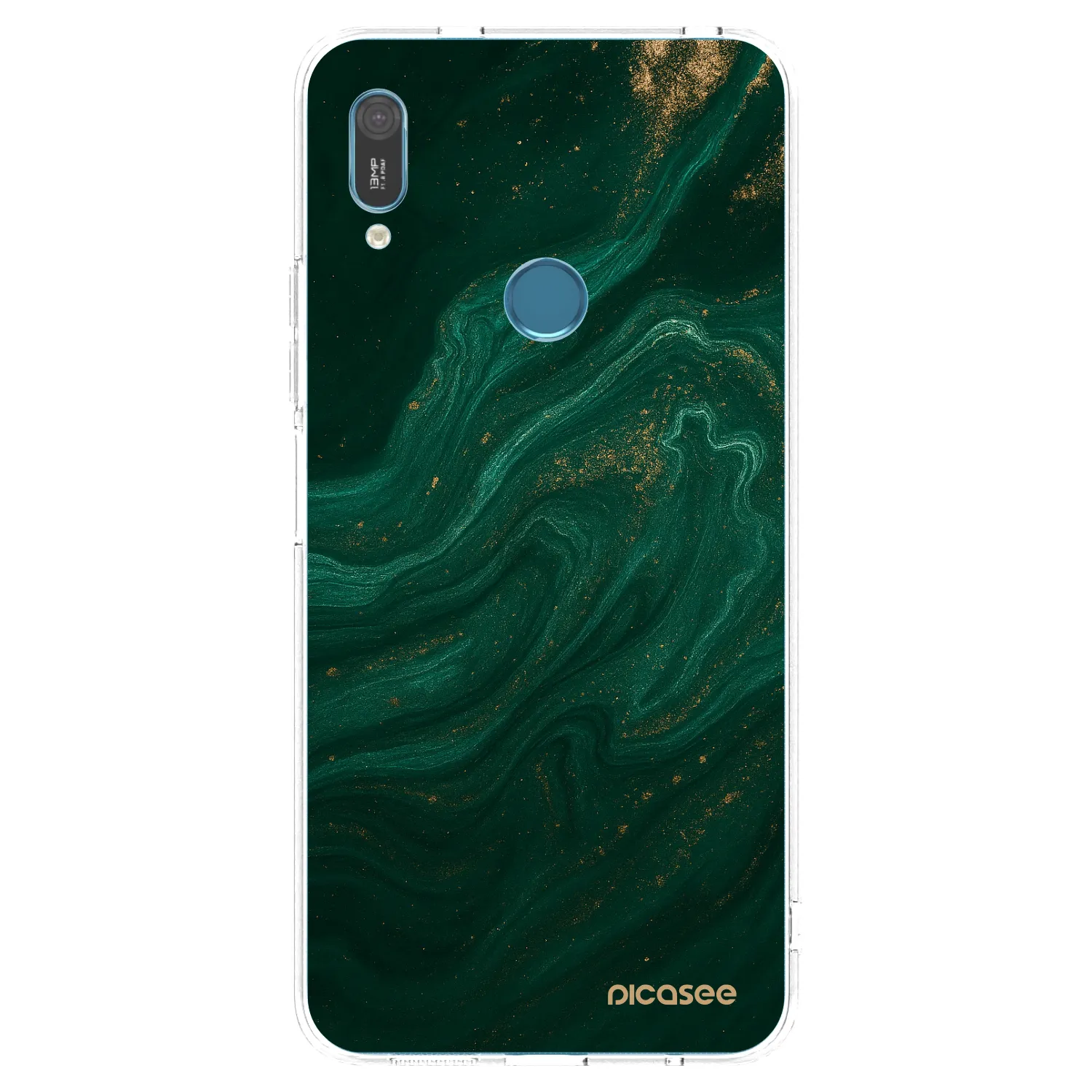 Picasee διαφανής θήκη σιλικόνης Huawei Y6 2019 - Green