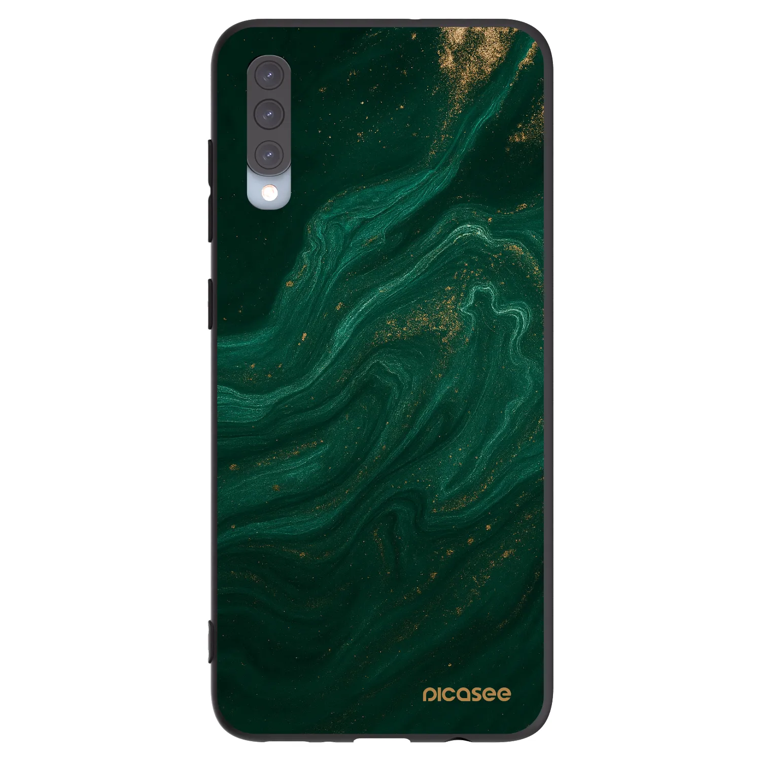 Picasee Μαύρη θήκη σιλικόνης για Samsung Galaxy A70 A705F - Green