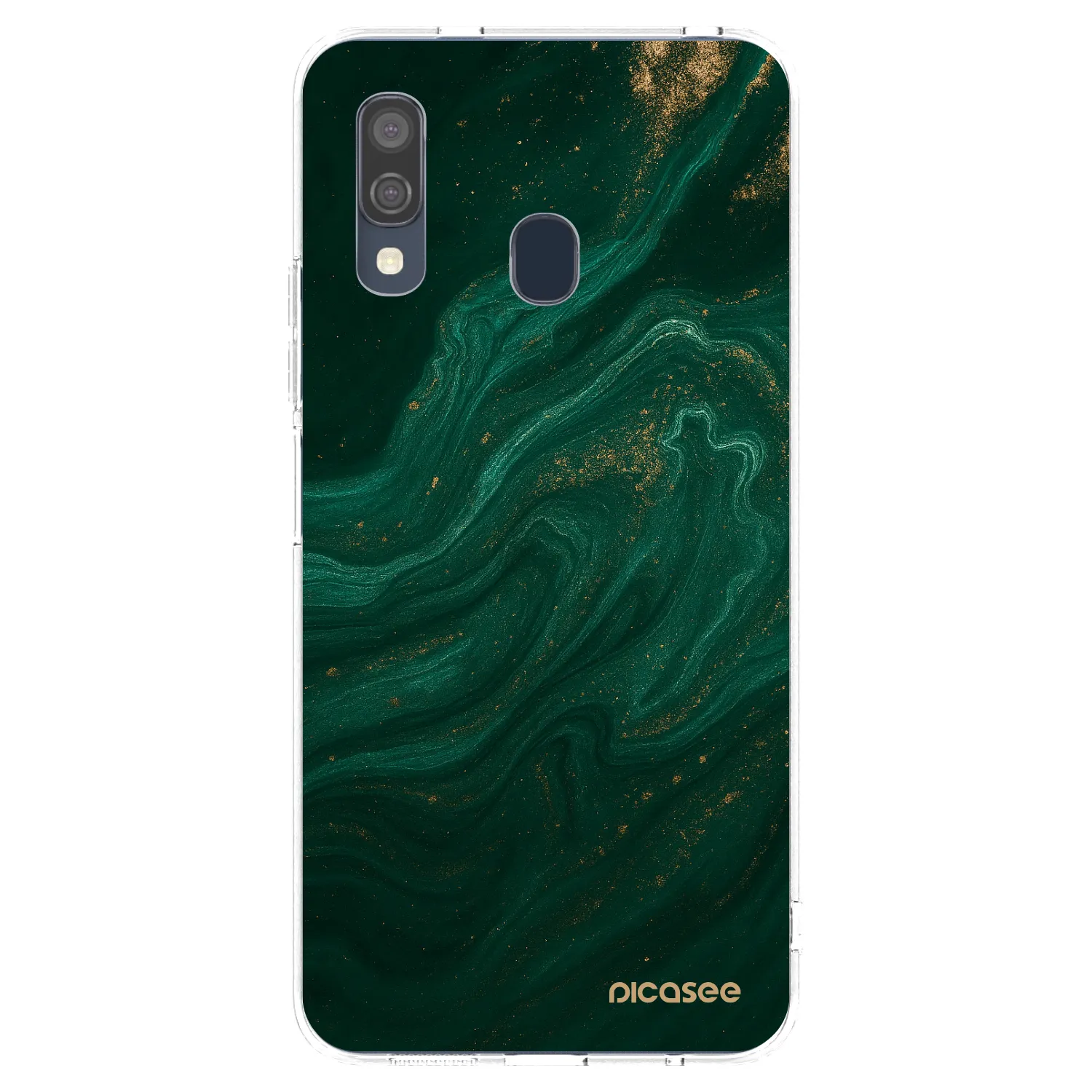 Picasee διαφανής θήκη σιλικόνης Samsung Galaxy A40 A405F - Green