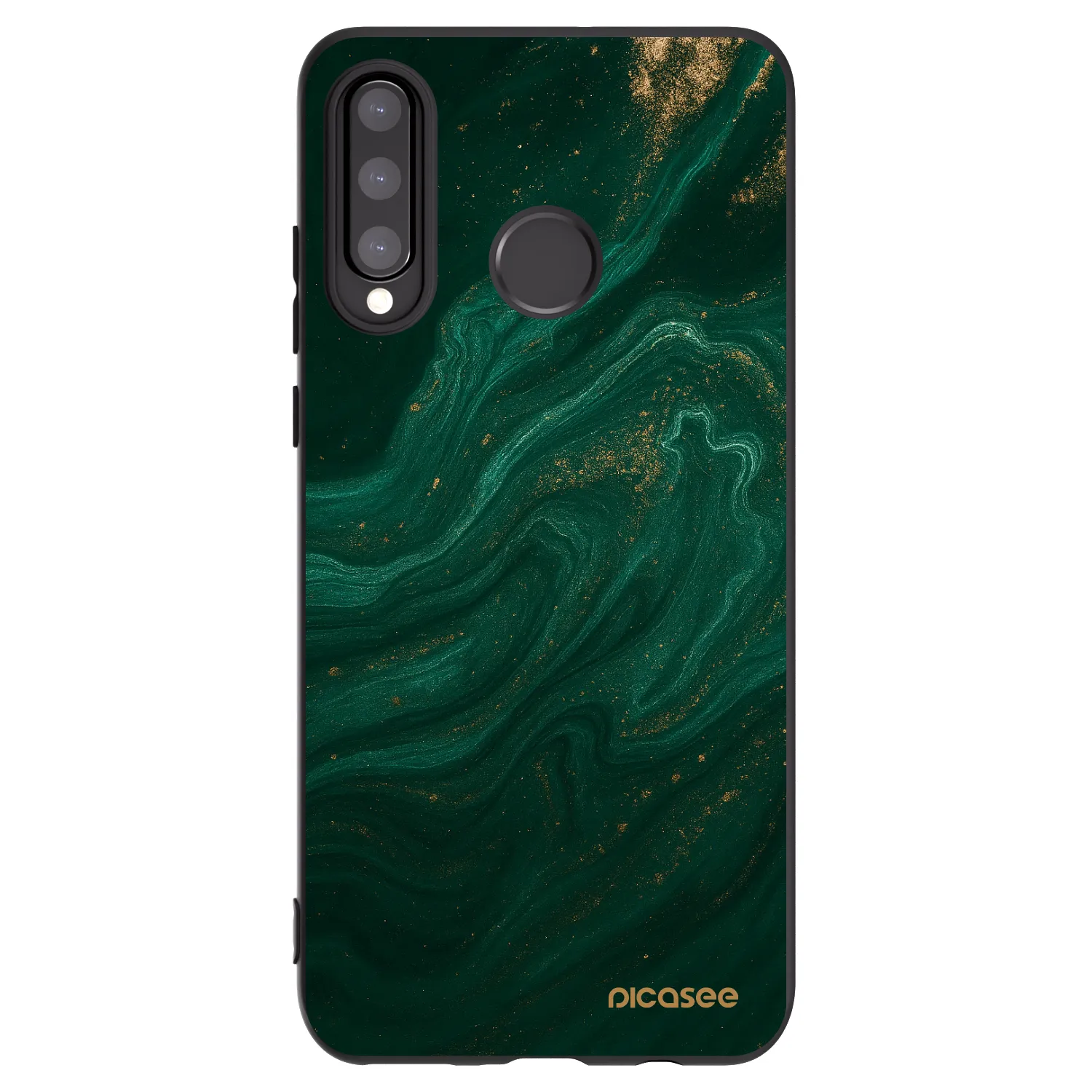 Picasee Μαύρη θήκη σιλικόνης για Huawei P30 Lite - Green