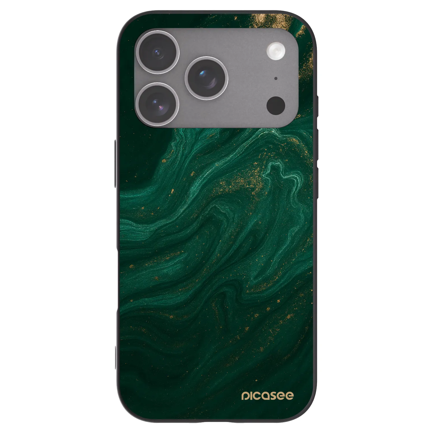 Picasee Μαύρη θήκη σιλικόνης για Apple iPhone 18 Pro - Green