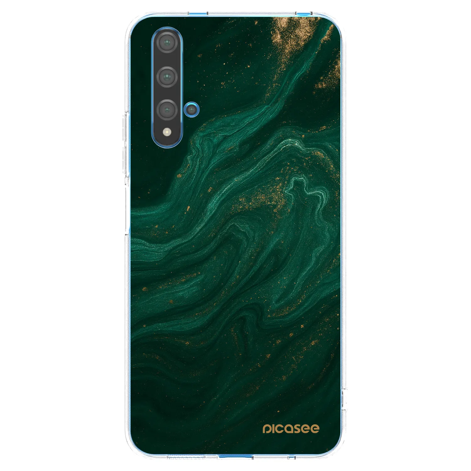 Picasee διαφανής θήκη σιλικόνης Huawei Nova 5T - Green