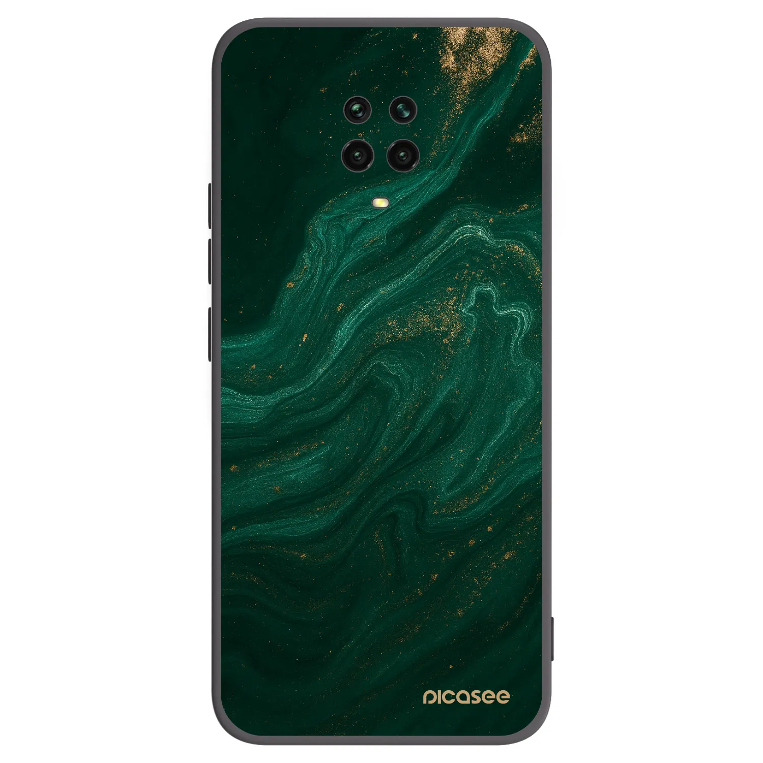 Picasee Μαύρη θήκη σιλικόνης για Xiaomi Redmi Note 9 Pro - Green