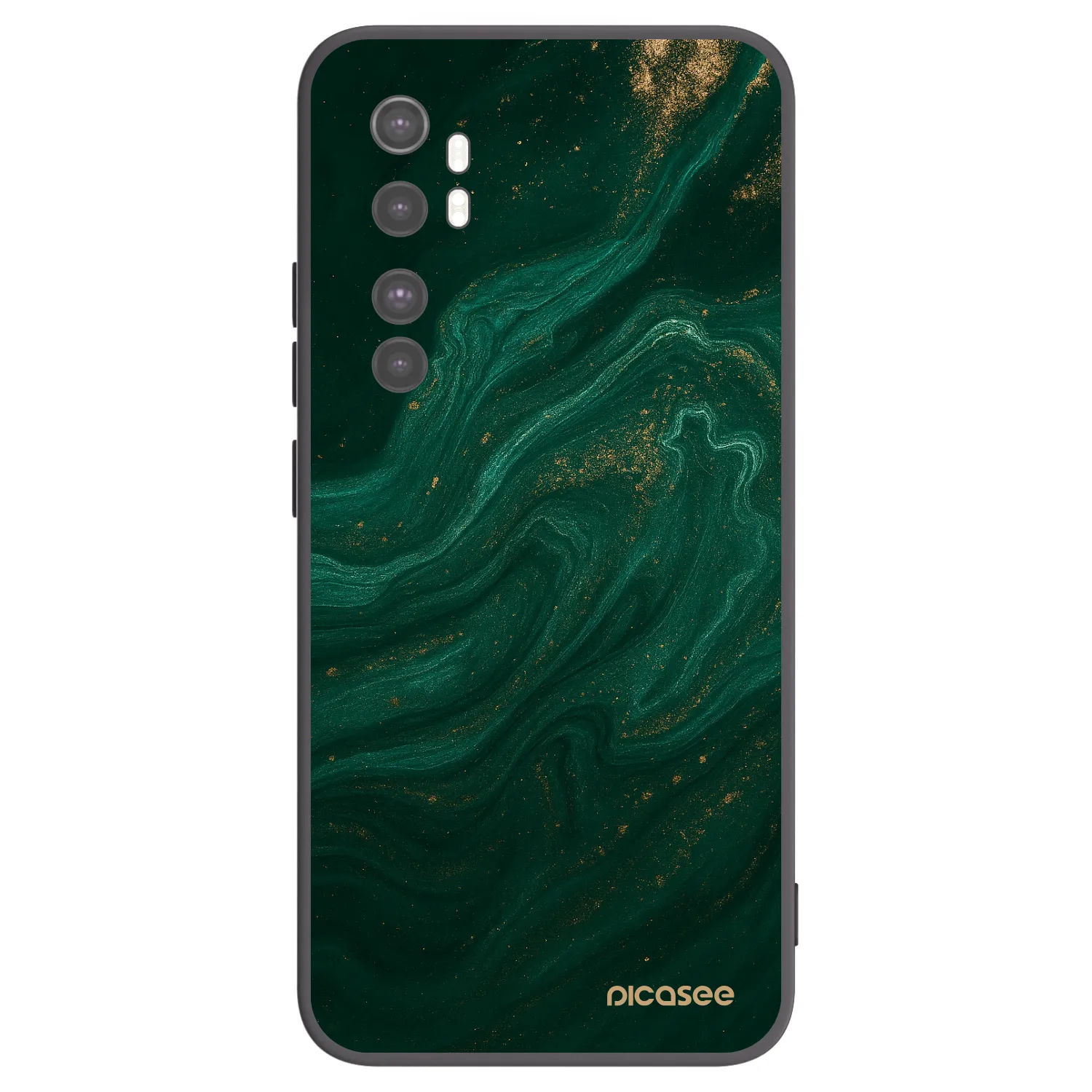 Picasee Μαύρη θήκη σιλικόνης για Xiaomi Mi Note 10 Lite - Green
