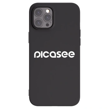 Picasee Μαύρη θήκη σιλικόνης για Apple iPhone 12 Pro Max - Picasee - new logo - white