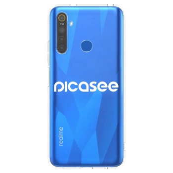 Picasee διαφανής θήκη σιλικόνης Realme 5 - Picasee - new logo - white