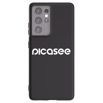Picasee Μαύρη θήκη σιλικόνης για Samsung Galaxy S21 Ultra 5G G998B - Picasee - new logo - white