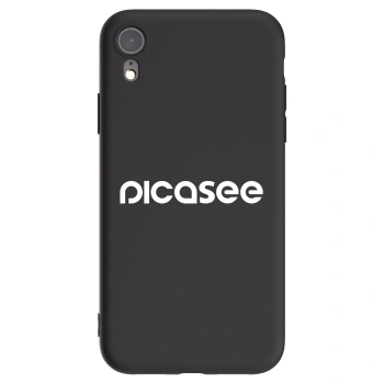 Picasee Μαύρη θήκη σιλικόνης για Apple iPhone XR - Picasee - new logo - white