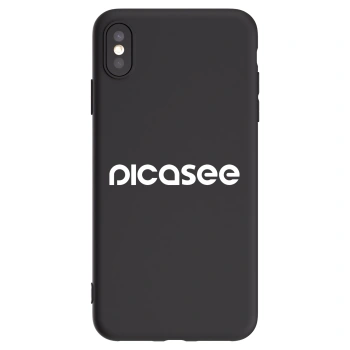 Picasee Μαύρη θήκη σιλικόνης για Apple iPhone XS Max - Picasee - new logo - white