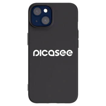 Picasee Μαύρη θήκη σιλικόνης για Apple iPhone 14 - Picasee - new logo - white