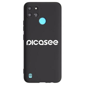 Picasee Μαύρη θήκη σιλικόνης για Realme C21Y - Picasee - new logo - white