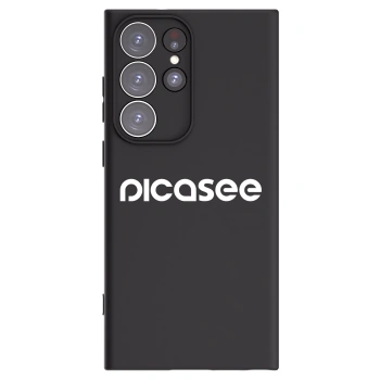 Picasee Μαύρη θήκη σιλικόνης για Samsung Galaxy S23 Ultra 5G - Picasee - new logo - white
