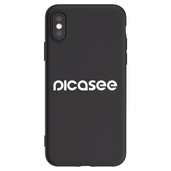 Picasee Μαύρη θήκη σιλικόνης για Apple iPhone X/XS - Picasee - new logo - white
