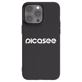 Picasee Μαύρη θήκη σιλικόνης για Apple iPhone 15 Pro Max - Picasee - new logo - white