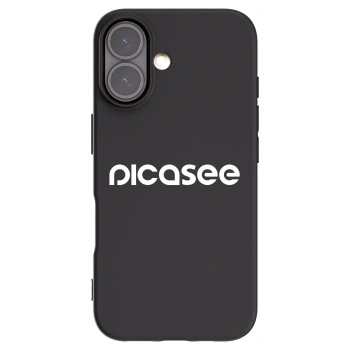 Picasee Μαύρη θήκη σιλικόνης για Apple iPhone 16 - Picasee - new logo - white