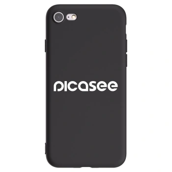 Picasee Μαύρη θήκη σιλικόνης για Apple iPhone 8 - Picasee - new logo - white