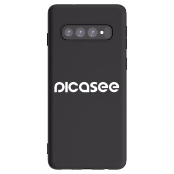 Picasee Μαύρη θήκη σιλικόνης για Samsung Galaxy S10 G973 - Picasee - new logo - white
