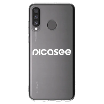 Picasee διαφανής θήκη σιλικόνης Huawei P30 Lite - Picasee - new logo - white