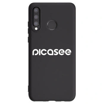 Picasee Μαύρη θήκη σιλικόνης για Huawei P30 Lite - Picasee - new logo - white