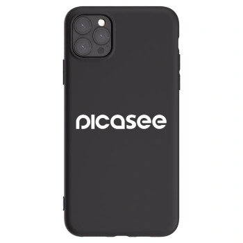 Picasee Μαύρη θήκη σιλικόνης για Apple iPhone 11 Pro Max - Picasee - new logo - white