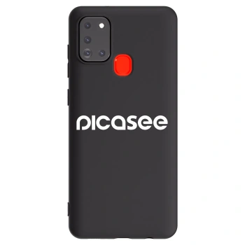 Picasee Μαύρη θήκη σιλικόνης για Samsung Galaxy A21s - Picasee - new logo - white