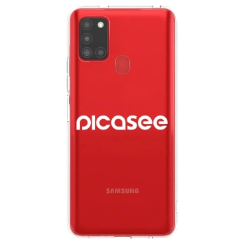 Picasee διαφανής θήκη σιλικόνης Samsung Galaxy A21s - Picasee - new logo - white
