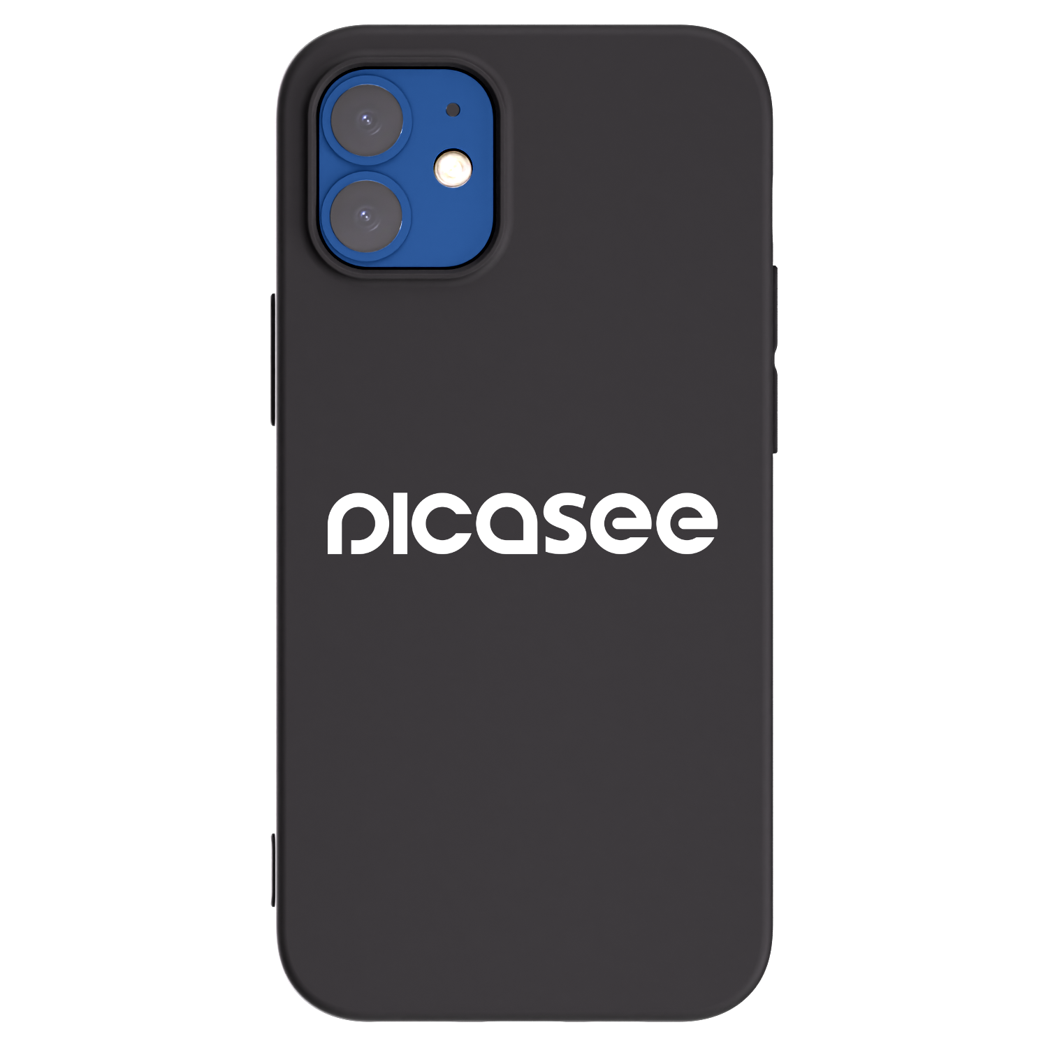 Picasee Μαύρη θήκη σιλικόνης για Apple iPhone 12 mini - Picasee - new logo - white