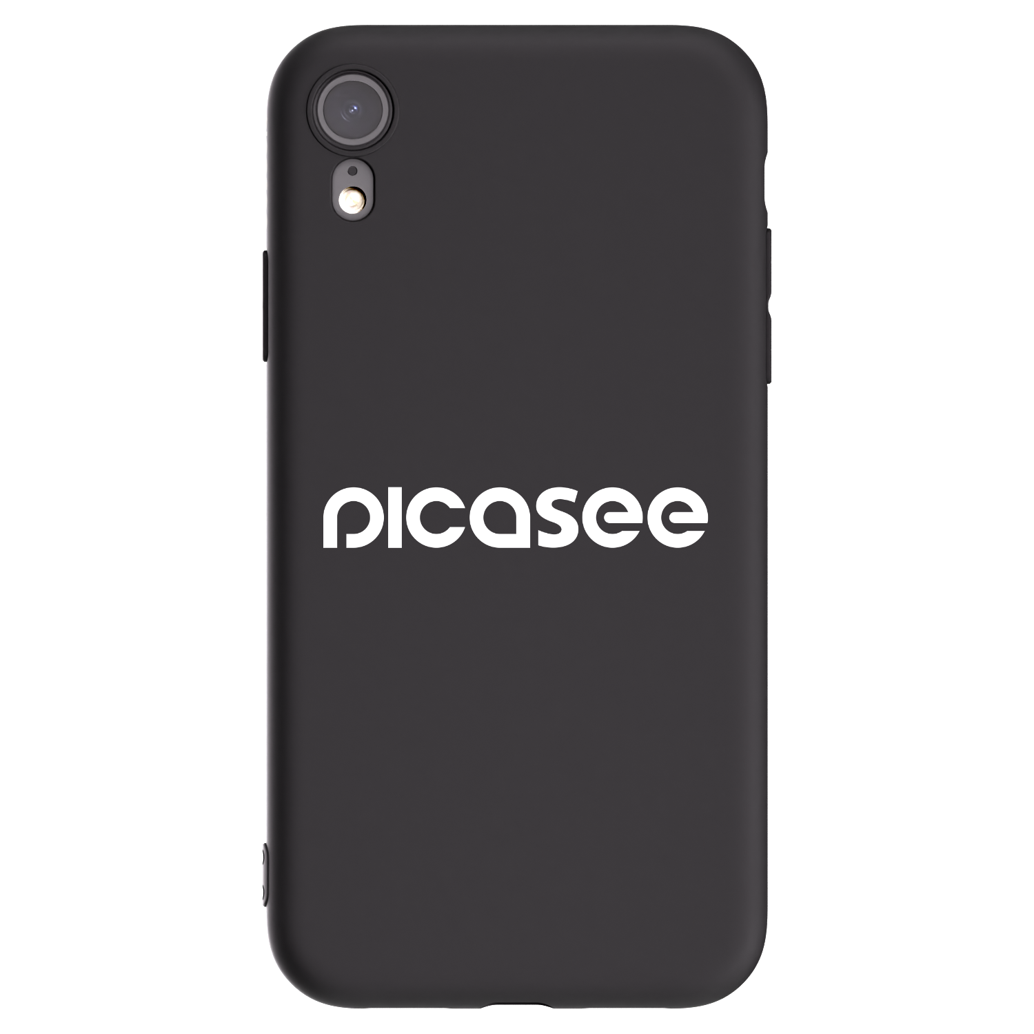 Picasee Μαύρη θήκη σιλικόνης για Apple iPhone XR - Picasee - new logo - white