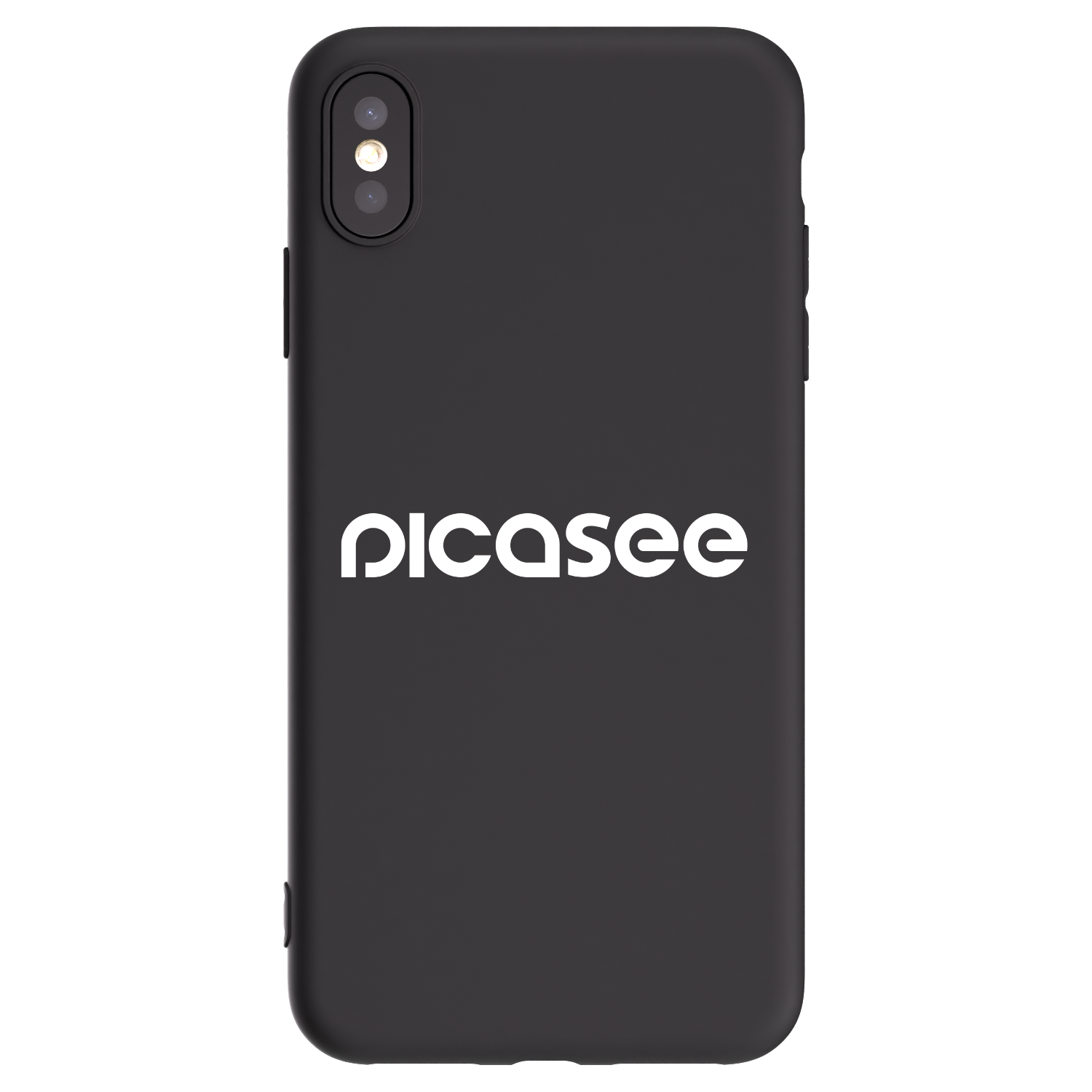 Picasee Μαύρη θήκη σιλικόνης για Apple iPhone XS Max - Picasee - new logo - white